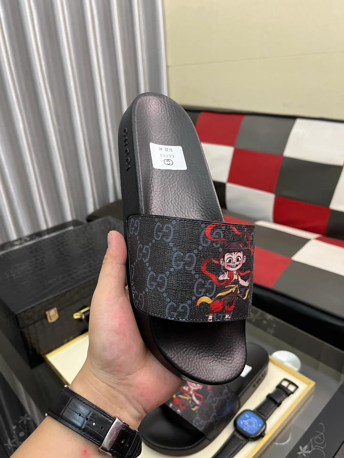 Men's Men's Shoes💰220⌚️⌚️ＧＵＣＣＩ.Gucci.Official website 1:1 popular slippers on sale! Original original material 🩴 SIZE: 38-46 (45.46 non-refundable)